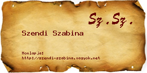 Szendi Szabina névjegykártya